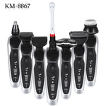 Kemei KM-8867 7 in 1 3D Electric Shaver Braun for Men Wireless Beard Trimmer Rechargeable Shaving Machine Barbeador Razor